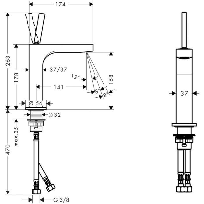 Смеситель для раковины Citterio Axor, хром арт. 39032000