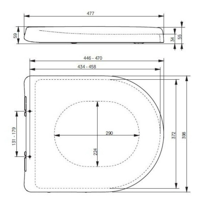 Сиденье с крышкой для унитаза, встраиваемый, MH TOTO, VC10047NN цвет: белый