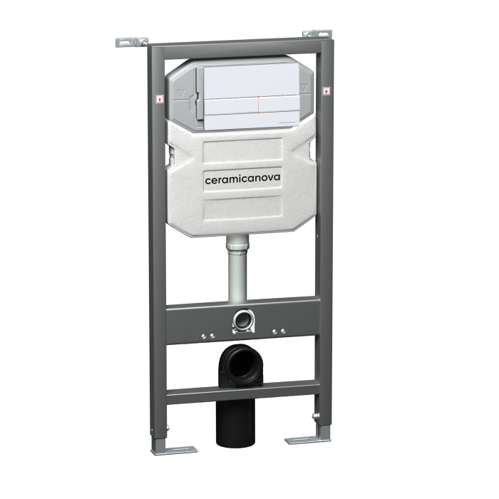 Инсталляция с кнопкой Ceramicanova Envision/ flat, белый арт. CN1002W