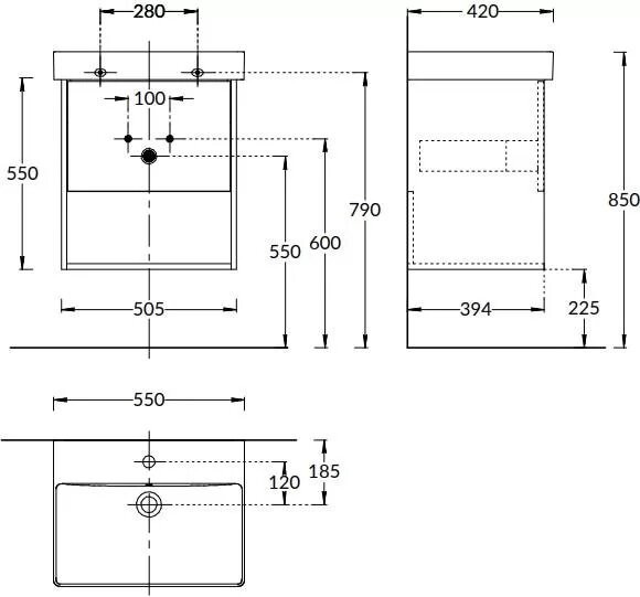 Полка 55см, Pro Kerama Marazzi, белый - PRO.sh.55\WHT.M