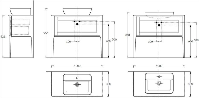Тумба напольная 1+1 ящик 100см, Plaza classic Kerama Marazzi, бежевый - PL.CN.100.1+1\CAP.M