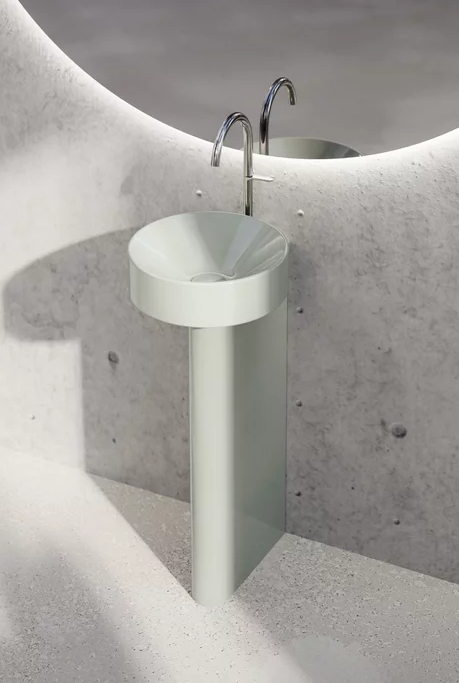 Раковина с пьедесталом, Bette, BetteSuno Pedestal, шгв 340*340*863, отверстия для смесителя-одно, BetteGlasur® Plus, цвет-salvia