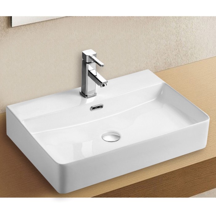 Раковина 600х420х120 накладная, белая, Azario - AZ-2173