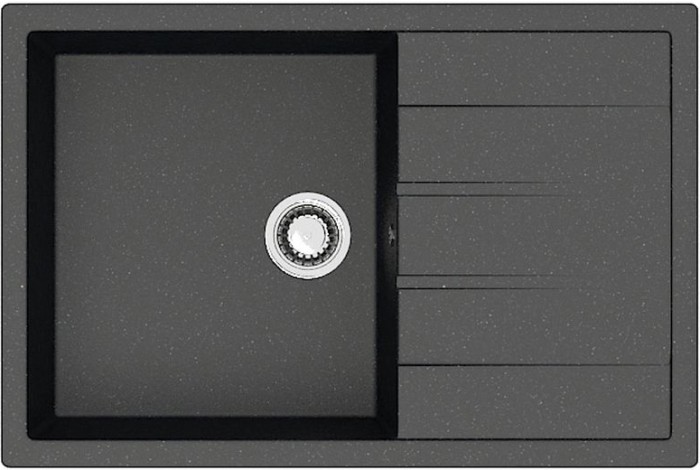 Кухонная мойка Vision 750x505x218 искусственный мрамор, черная, Azario Vision - CS00078339