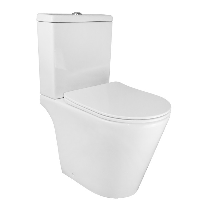 Унитаз-компакт 365х590х790 напольный, безободковый с быстросъемным сиденьем микролифт, Azario Flin арт. AZ-1363C