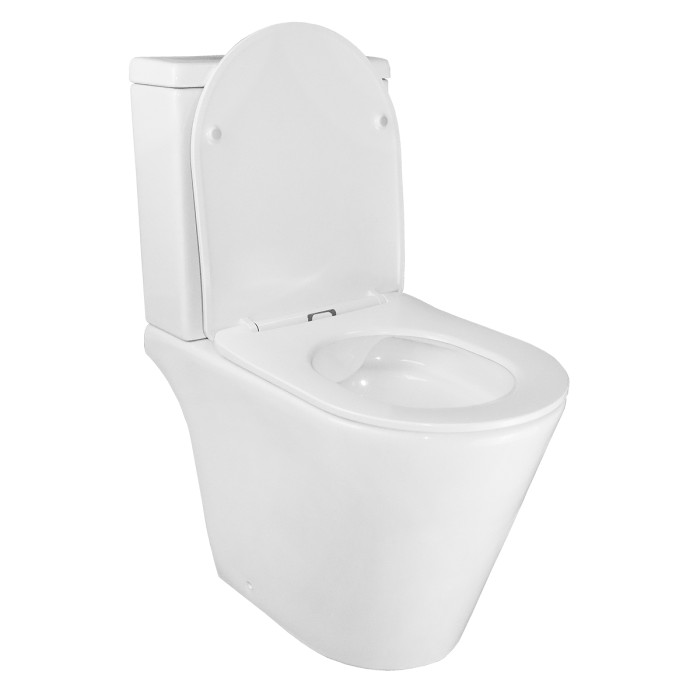 Унитаз-компакт 365х590х790 напольный, безободковый с быстросъемным сиденьем микролифт, Azario Flin арт. AZ-1363C