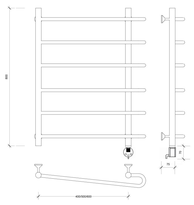 Полотенцесушитель электрический 80x40x50 Венеция 2 Secado арт. 4673739233702