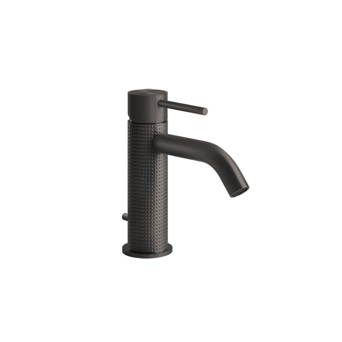 Смеситель для раковины на 1 отв., с донным клапаном, излив: 123мм, Gessi 316, brushed black metal pvd арт. 54401#707
