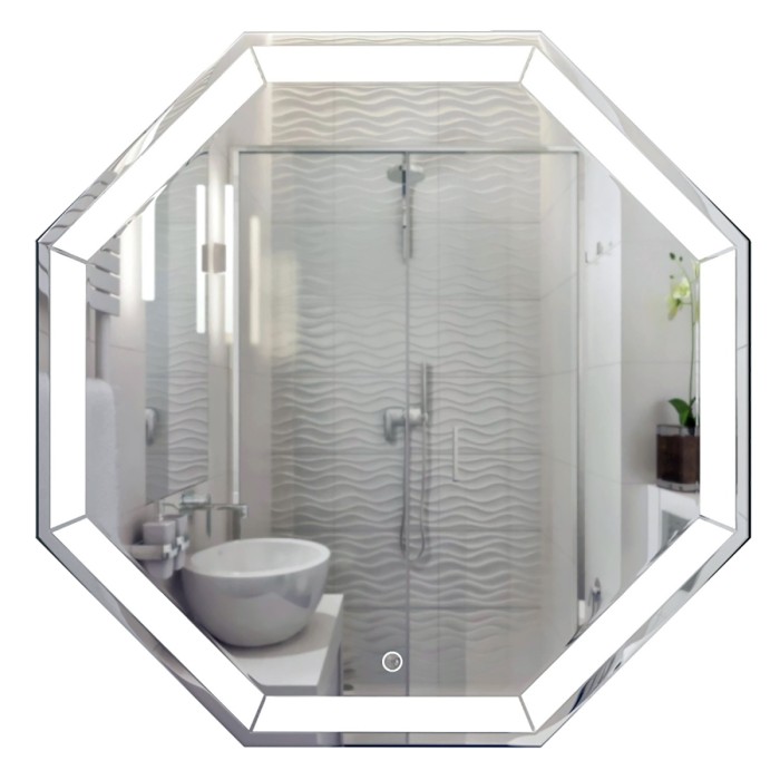 Зеркало 800х800, влагостойкое с подсветкой и диммером, с гравировкой, Azario Renato - CS00063643