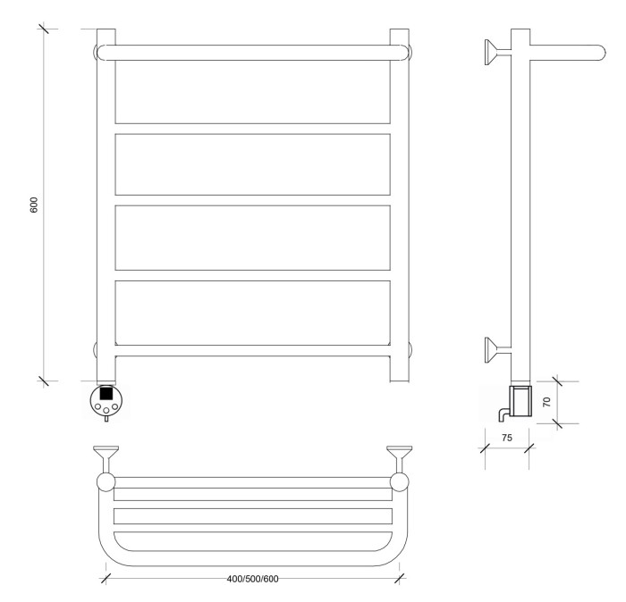 Полотенцесушитель электрический 60x50 Триада 1 СП Secado арт. 4673739242360
