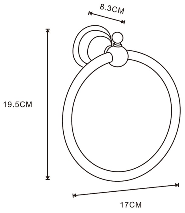 Полотенцедержатель кольцо, бронза, Azario Elvia - AZ-91111Q