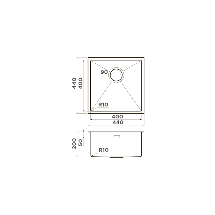 Кухонная мойка Omoikiri Taki 44-U, цвет IF-LG нерж. сталь, цвет светлое золото арт. 4973520