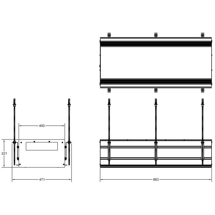 Профиль линейный 880 мм, без подготовки под модули, Gessi Binario, black xl арт. 61017#299