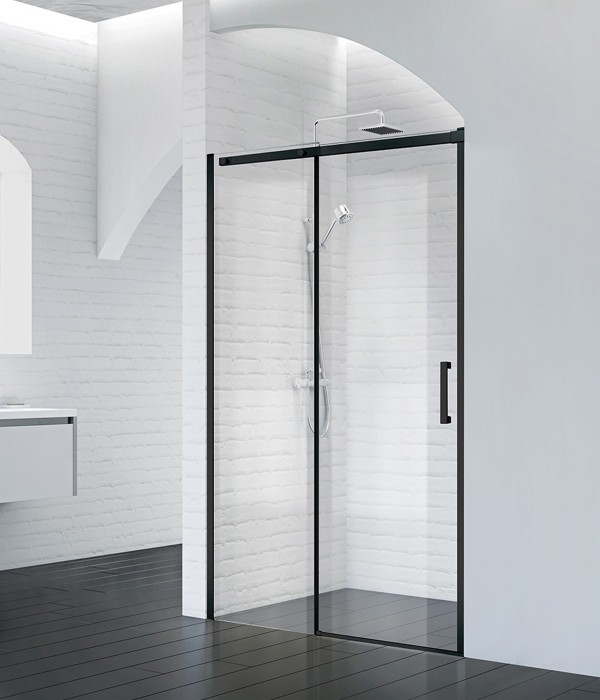 Душевая дверь в нишу 120x195 BelBagno, матовый черный, Acqua арт. ACQUA-BF-1-120-C-NERO