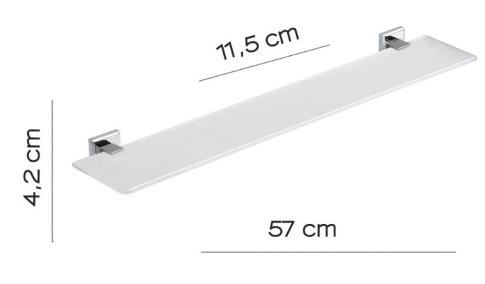Стеклянная полка, длина 57 см Colorado Gedy, 6919/60(13) цвет: хром