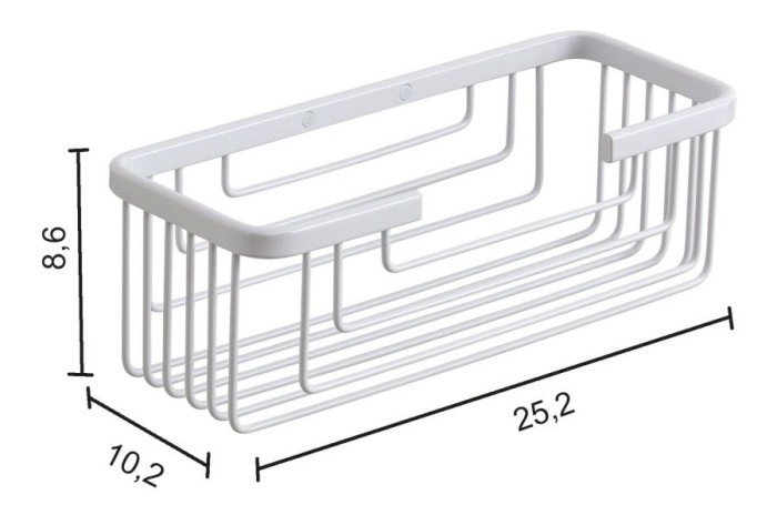 Решётка прямоугольная 1-уровневая (25,2х10,2хh8,6) Gedy, 2419(02) цвет: белый