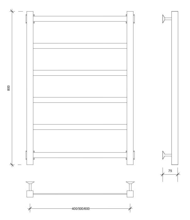 Полотенцесушитель водяной 80x60 Корсико 1 (хром) Secado арт. 4603777474393