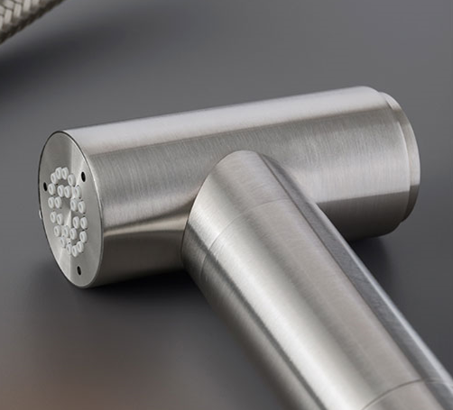 Гигиенический душ CeaDesign, предохранительный клапан, ограничитель давления, шланг белый 100см, цвет сатинированная сталь арт. FRE263 W S