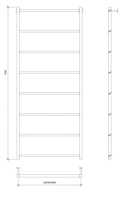 Полотенцесушитель водяной 100x60 Корсико Grado (черный) Secado арт. 4673739251454