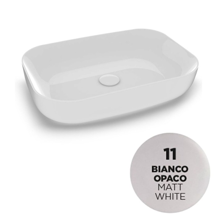 Накладная раковина, 60x42xh14 см, Olympia ceramica Metamorfosi, белый матовый арт. MET4260011