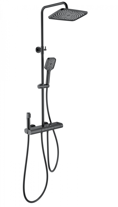 Душевая система с термостатом, Wonzon &amp; Woghand Muse, WW-B4129-MB цвет: черный