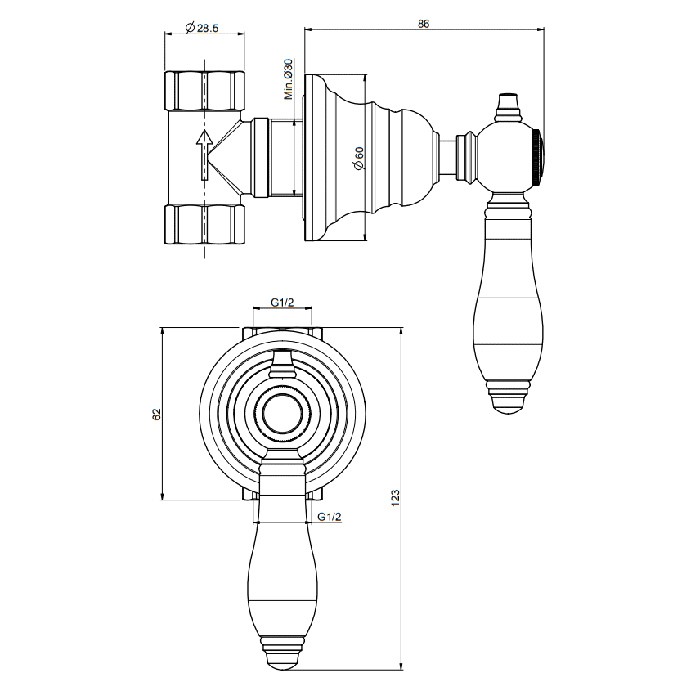 Fima Carlo Frattini Запорный вентиль, внешняя часть, Herend, F5413/1OR цвет: золото