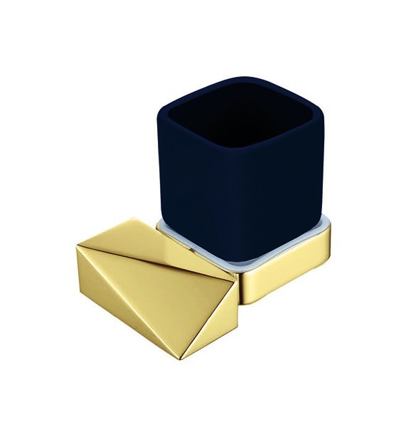 Настенный стакан д/зубных щеток gold/black, Boheme New venturo - 10314-G-B