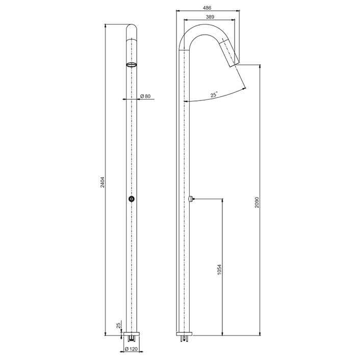 Fima Carlo Frattini Душевая колонна с одним выходом OUTSIDE, Outdoor, F5970X1CINOX цвет: нержавеющая сталь