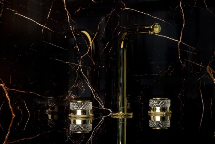 Смеситель на столешницу на 3 отв. Gold, Boheme Aura - 152-G-A