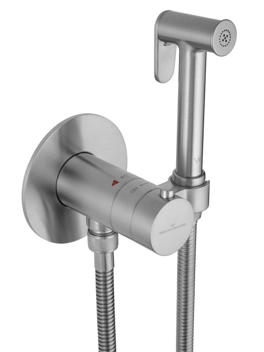 Смеситель с гигиеническим душем и термостатом встраиваемый, Wonzon & Woghand, WW-88829909-BN цвет: никель