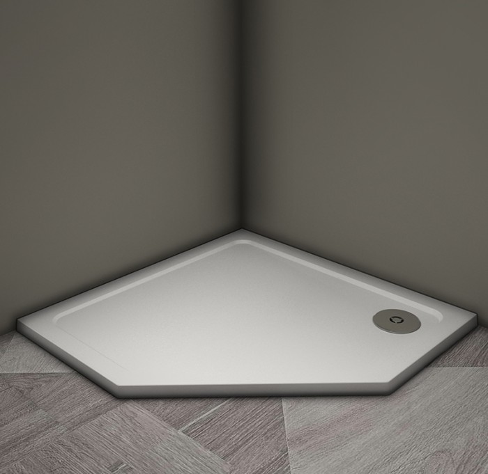 Душевой поддон 900x900x30, Veconi Tezeo stone, искусственный камень, белый арт. TZ12-90T-01-19C3