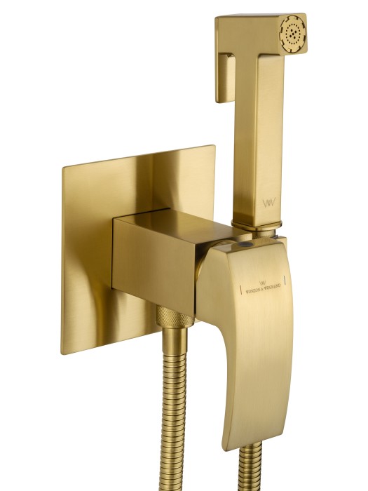 Смеситель с гигиеническим душем встраиваемый, Wonzon & Woghand Fit, WW-88829009-BG цвет: золото