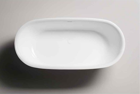 Ванна из искусственного камня Lotis 170х80х58см Solid Surface цвет белый матовый