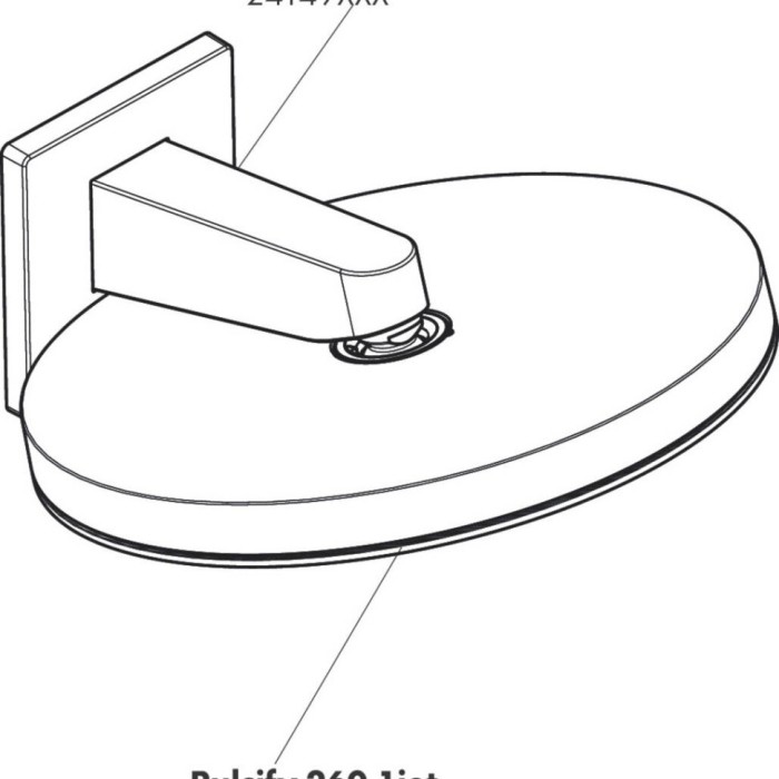 Душевой кронштейн 260 настенный Pulsify Hansgrohe, хром арт. 24149000