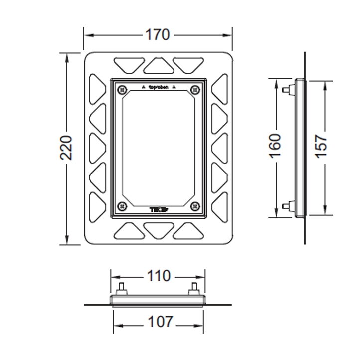 Монтажная рама на уровне стены, белый, filo TECE арт. 9242041