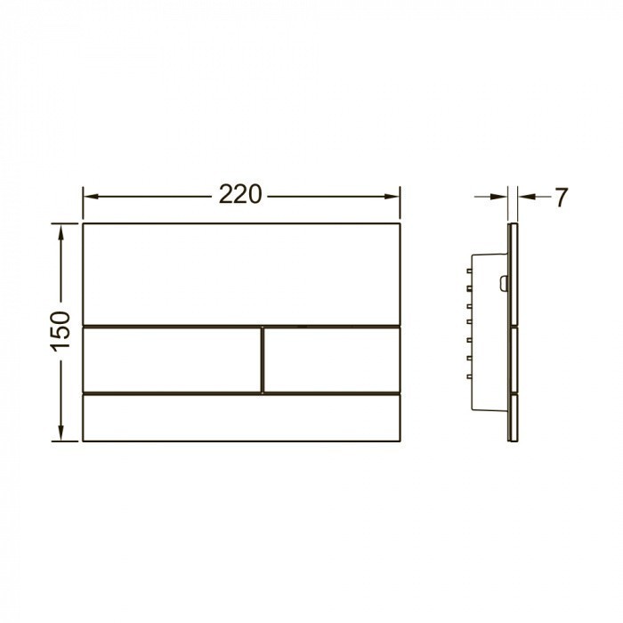 Панель смыва с двумя клавишами металлическая, цвет: стекло белое сатинированное, square ii TECE арт. 9240824