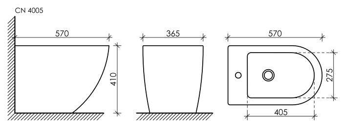 Биде Ceramicanova Metropol, белый арт. CN4005