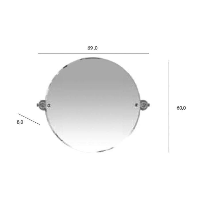 Вращающееся зеркало круглое 69х60см, Harmony хром, Tiffany World - TWHA023cr