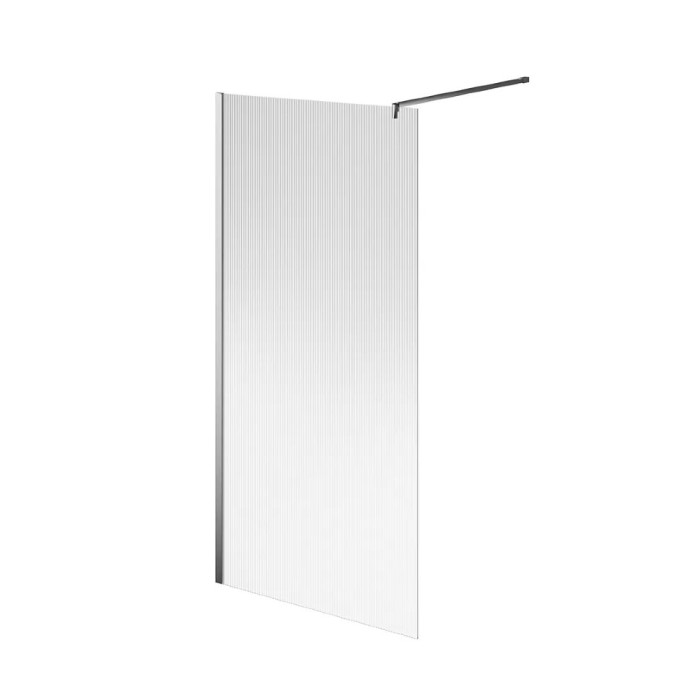 Душевая перегородка с рифленым стеклом, 100х210, Cristallo Kerama Marazzi, хром - CT.100.WI.CR