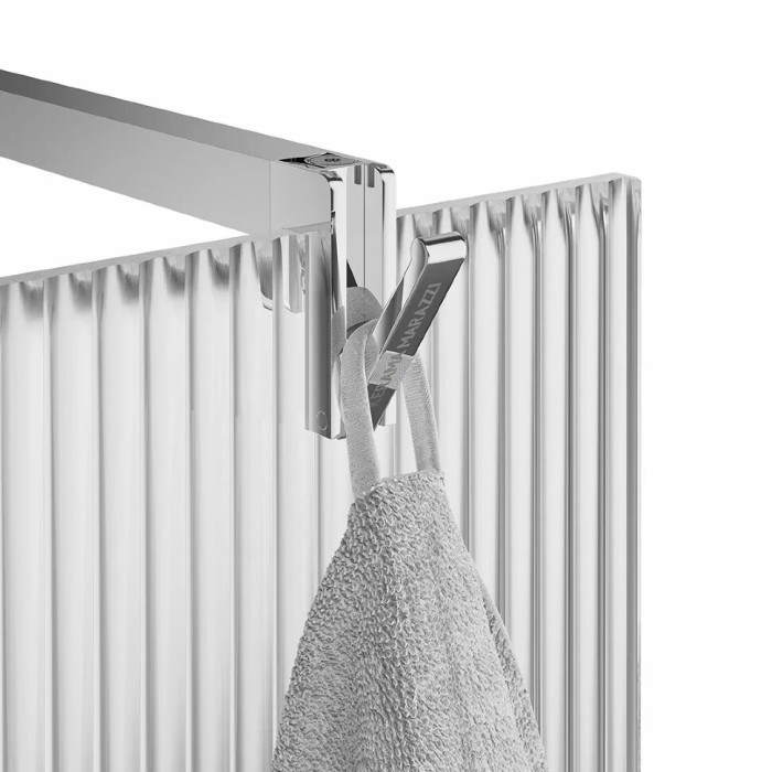 Душевая перегородка с рифленым стеклом, 100х210, Cristallo Kerama Marazzi, хром - CT.100.WI.CR