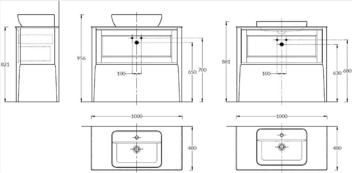 Тумба напольная 1+1 ящик 100см, Plaza classic Kerama Marazzi, коричневый - PL.CN.100.1+1\NUT.M