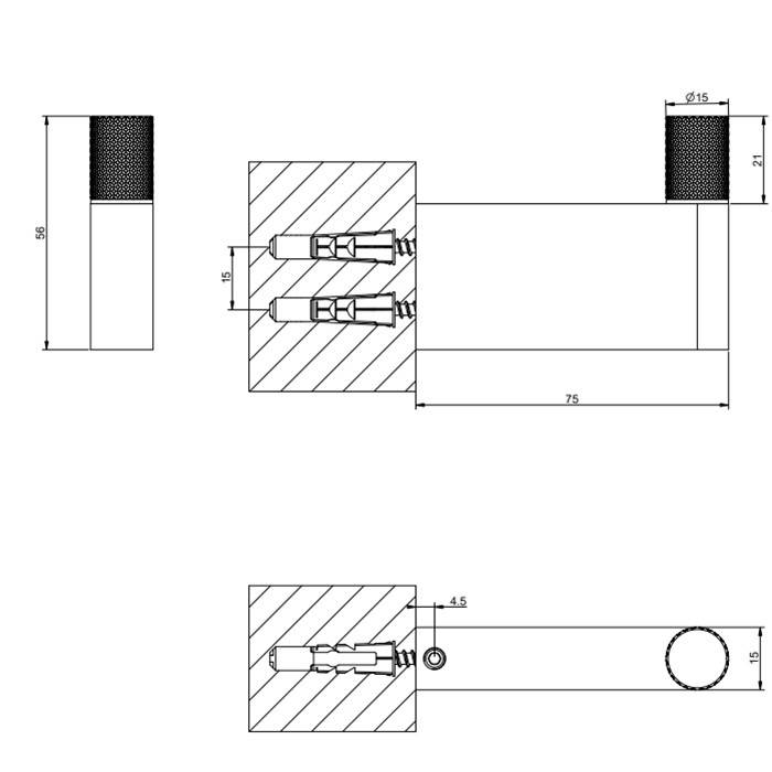 Крючок, подвесной, Gessi Habito Diamantao, хром арт. 70623#031