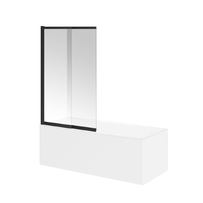 Шторка на ванну раздвижная 100х150, Vetro Kerama Marazzi, черный - VE.100.BSD.BLK.M