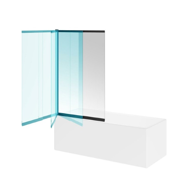 Шторка на ванну раздвижная 100х150, Vetro Kerama Marazzi, черный - VE.100.BSD.BLK.M