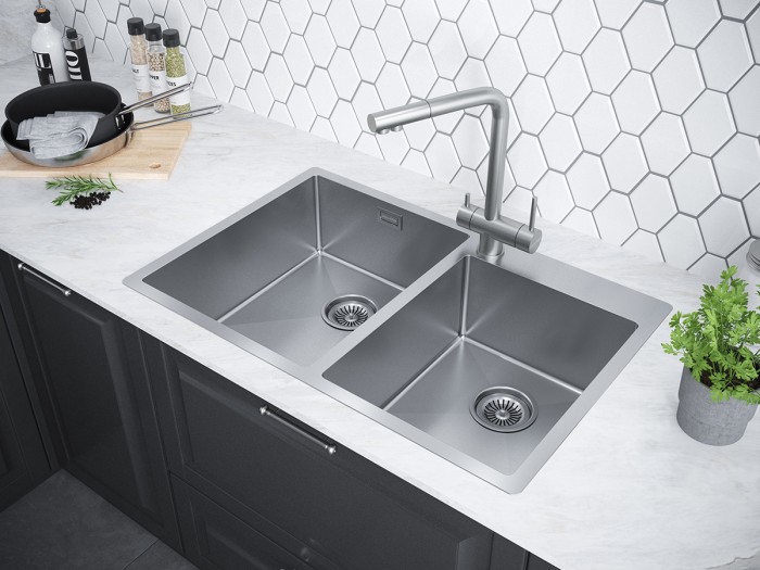 Мойка для кухни нержавеющая 780х510мм Paulmark BERMAN, брашированная нерж.сталь - PM517851-BS