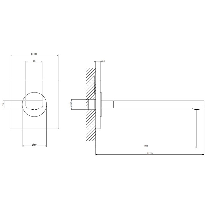 Настенный излив длинный, комбинируемый с удаленным управлением, Gessi Emporio Via manzoni, хром арт. 38707#031