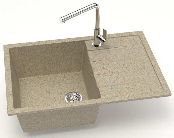 Кухонная мойка Vision 750x505x218 искусственный мрамор, песочная, Azario Vision - CS00078340