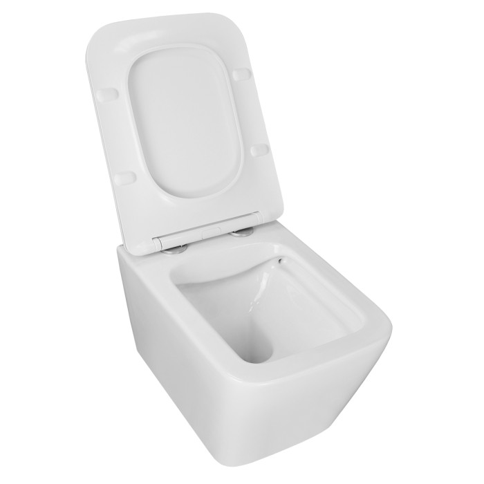 Подвесной унитаз 370х520х360 безободковый, с быстросъемным сиденьем микролифт, Azario Boca арт. AZ-2002