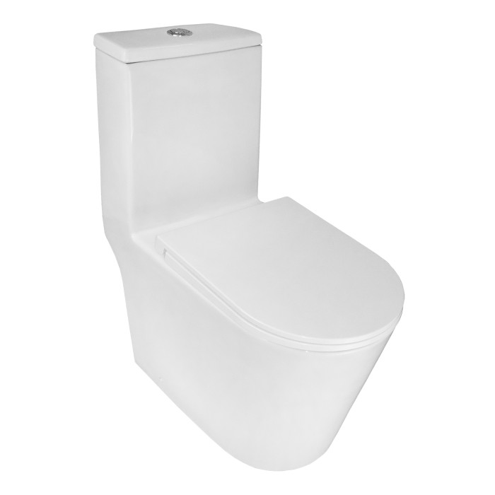 Унитаз-моноблок 360х690х790 безободковый, слив "торнадо", с быстросъемным сиденьем микролифт, Azario SCALA арт. AZ-8101