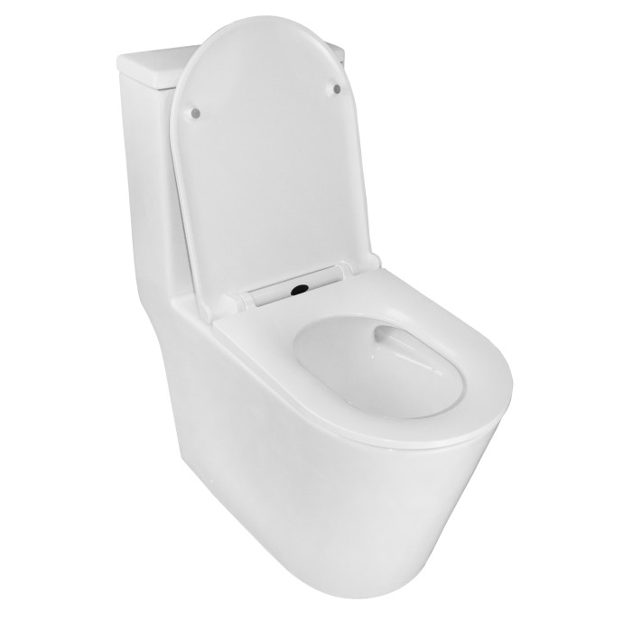 Унитаз-моноблок 360х690х790 безободковый, слив "торнадо", с быстросъемным сиденьем микролифт, Azario SCALA арт. AZ-8101